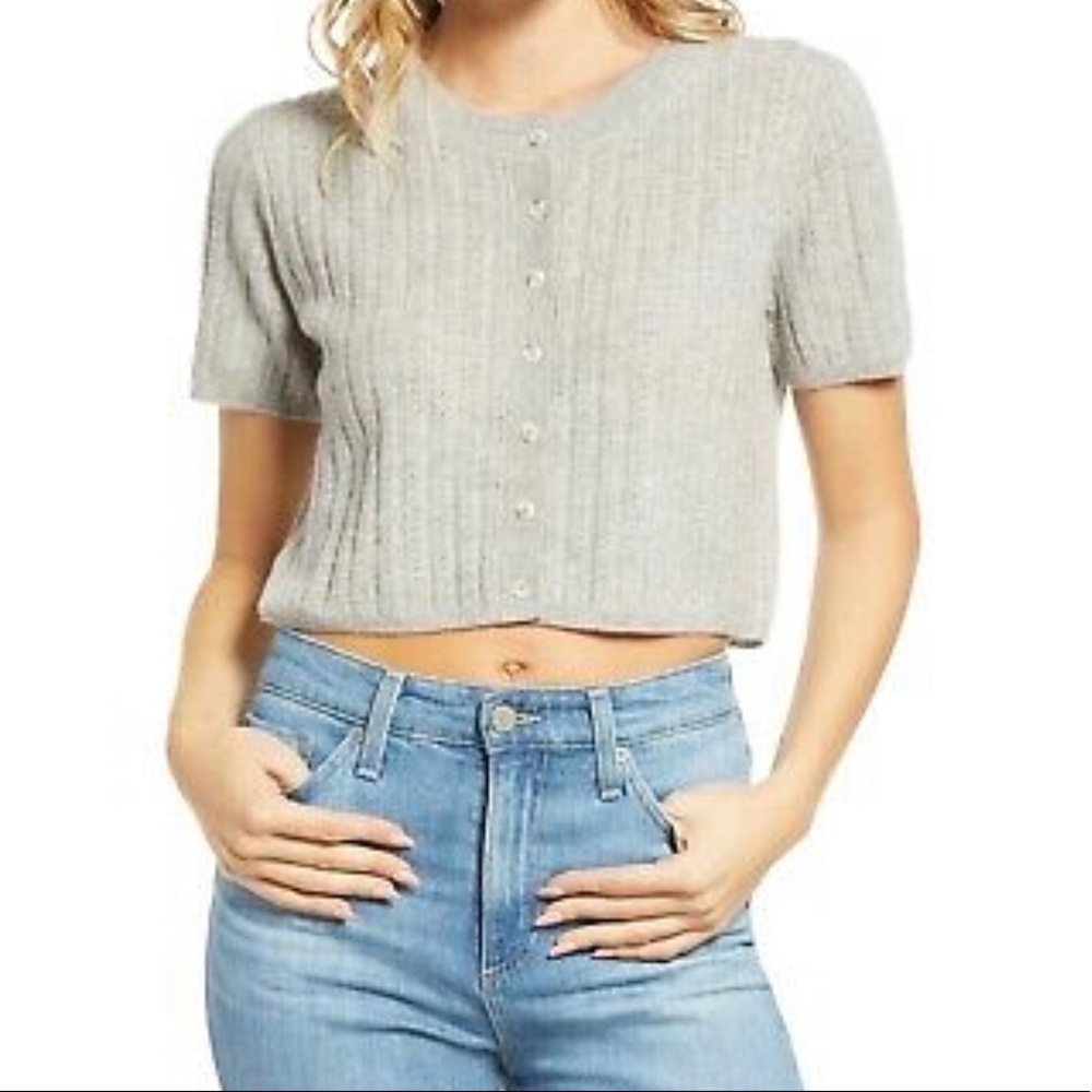 Reformation Germaine Cashmere Cropped Cardigan M